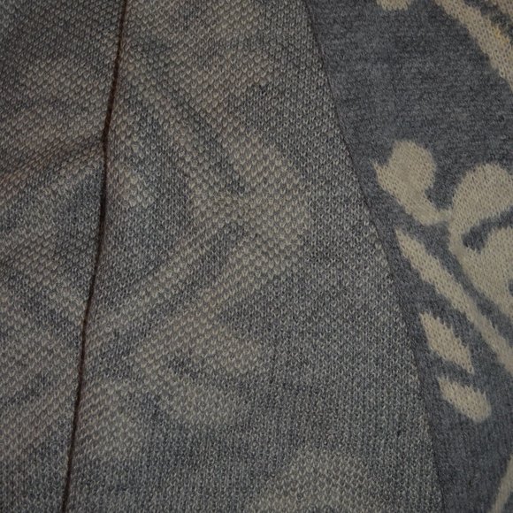 Sz L Anthropologie Hannah Grey Damask Open Cardigan Sweater - Picture 12 of 14